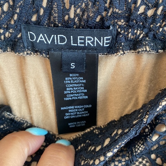 David Lerner Black Lace Drawstring Shorts - Picture 4 of 6